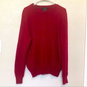 Qi red cashmere sweater Large oversized 100% cashmere crewneck super soft